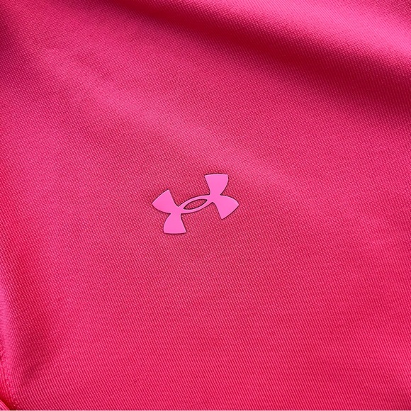 Under Armour Vibrant Pink Polo T-Shirt Fitted Short Sleeve Sz large - Picture 3 of 3